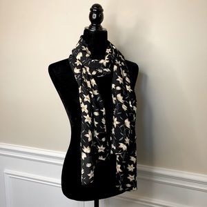 Brand New Black Chiffon Hijab/Scarf Flower Pattern
